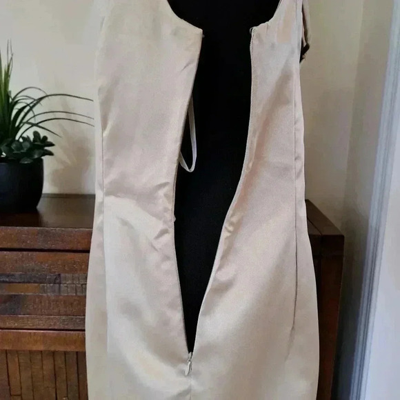 Scott McClintock Gold Sheath Dress Square Neck Wedding - Picture 5 of 15